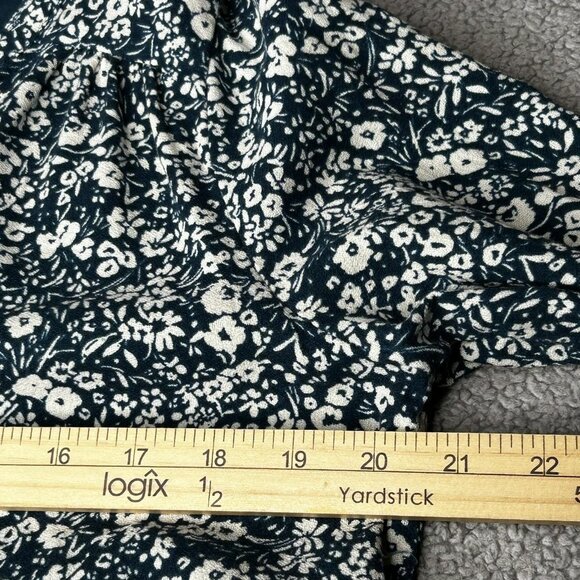 Pact Shirt Womens Medium Blue Floral Organic Cotton Button Front Long Sleeve - Picture 9 of 13